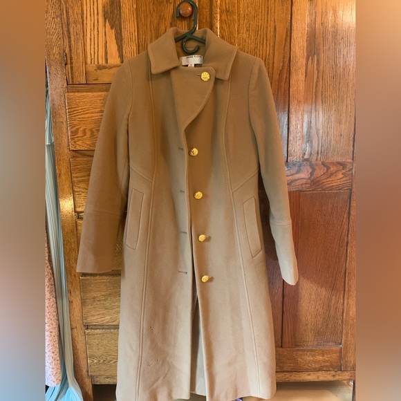Anne Klein Jackets & Blazers - Anne Klein | Camel Wool-Blend Button-Up Coat - Women | Size 2 | Color is Tan